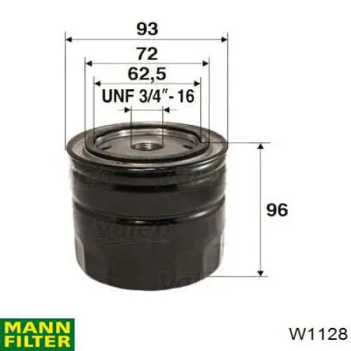 Фільтр масляний W1128 Mann-Filter