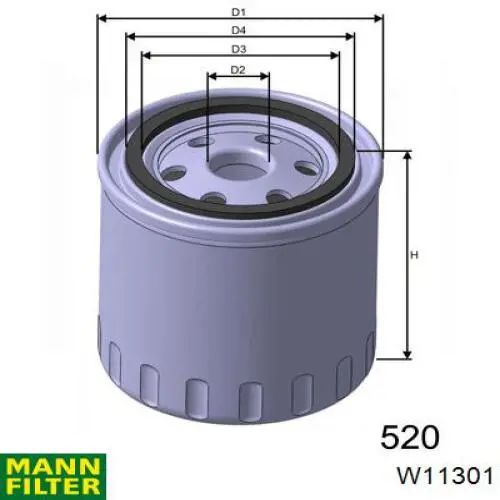 Масляний фільтр W11301 Mann-Filter