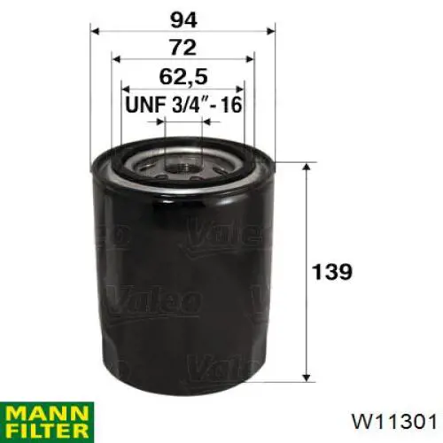 W11301 Mann-Filter фільтр масляний