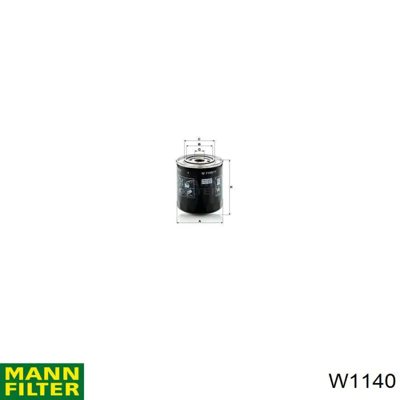 W1140 Mann-Filter фільтр масляний