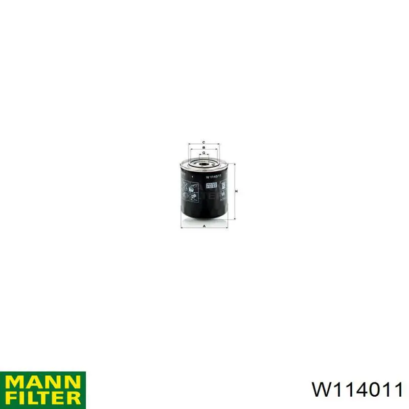 Масляний фільтр двигуна Mann-Filter W114011 ціна, від 17.44 USD
