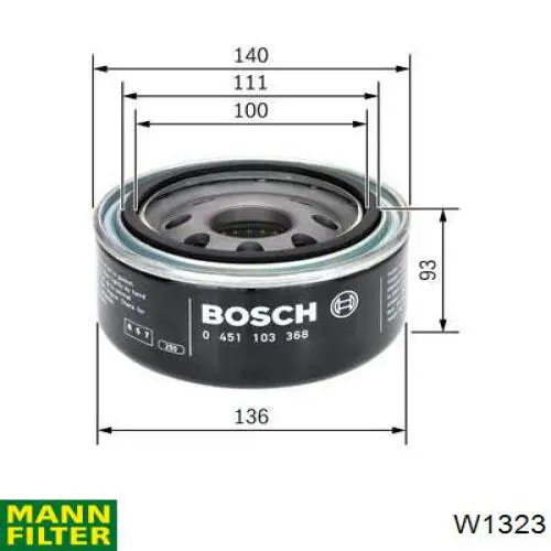W1323 Mann-Filter Фільтр масла