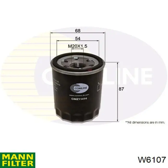 W6107 Mann-Filter фільтр масляний