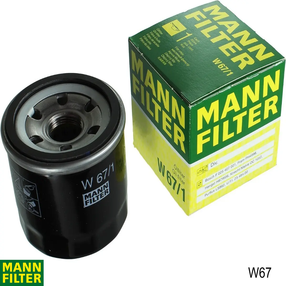 Масляний фільтр двигуна Mann-Filter W67 ціна, від 7.93 USD