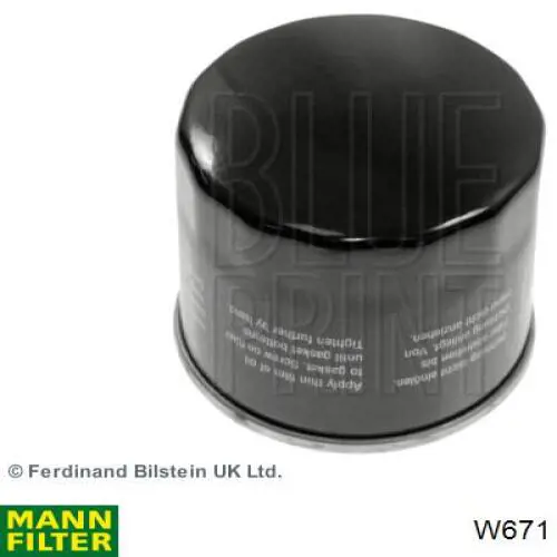 Масляний фільтр двигуна Mann-Filter W671 ціна, від 6.87 USD