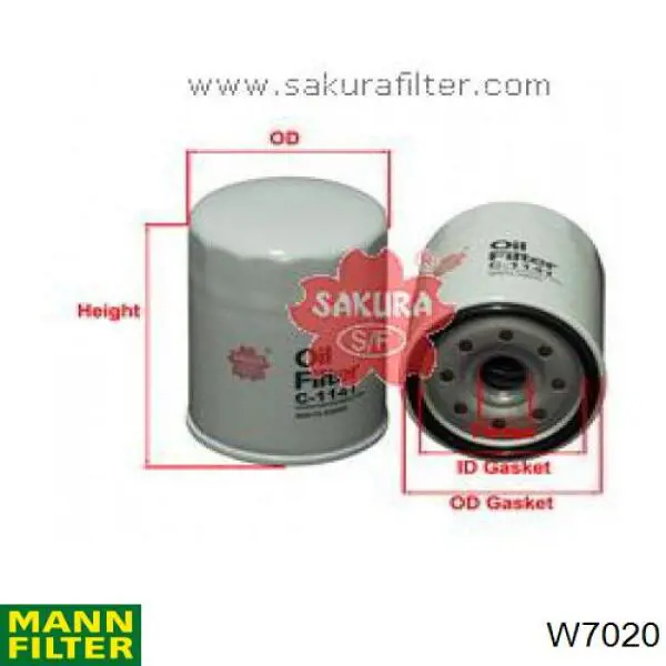 Масляний фільтр W7020 Mann-Filter