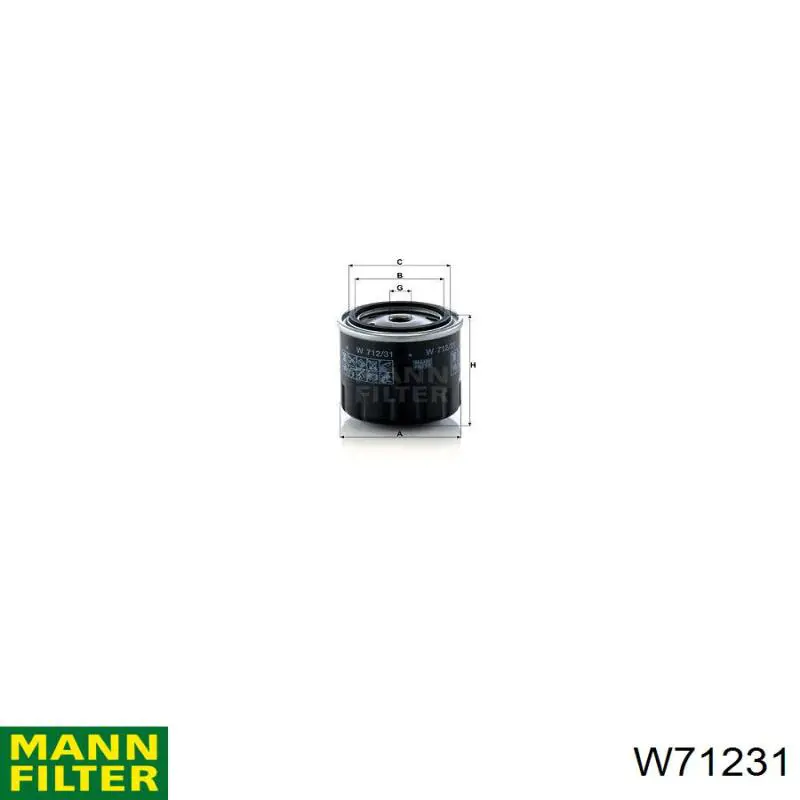 Фільтр масляний W71231 Mann-Filter