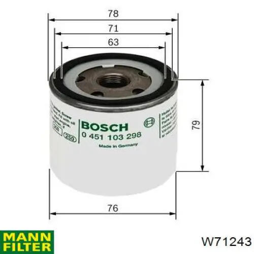 W71243 Mann-Filter фільтр масляний