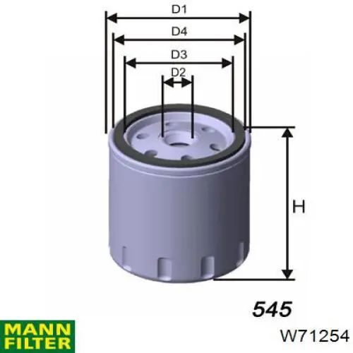Фільтр масляний Mann-Filter W71254