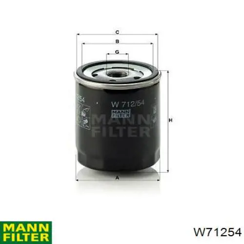 W71254 Mann-Filter Фільтр масла