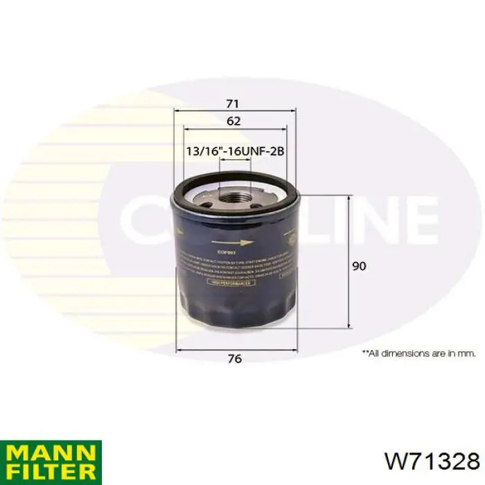Масляний фільтр двигуна Mann-Filter W71328 ціна, від 6.99 USD