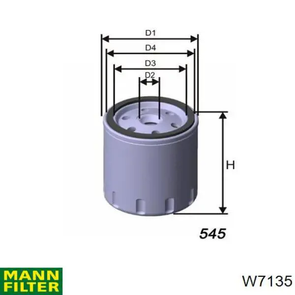 Фільтр масляний Mann-Filter W7135