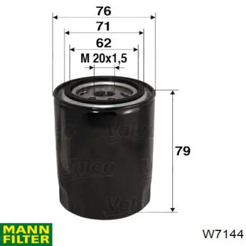 W7144 Mann-Filter фільтр масляний