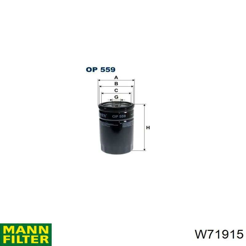 Фільтр масляний Mann-Filter W71915