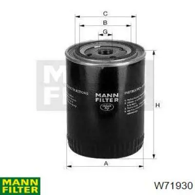 Масляний фільтр двигуна Mann-Filter W71930 ціна, від 6.32 USD