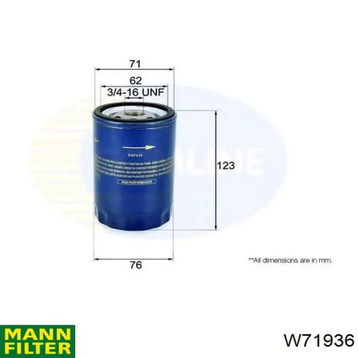 W71936 Mann-Filter Фільтр масла