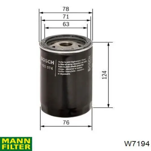 Масляний фільтр W7194 Mann-Filter