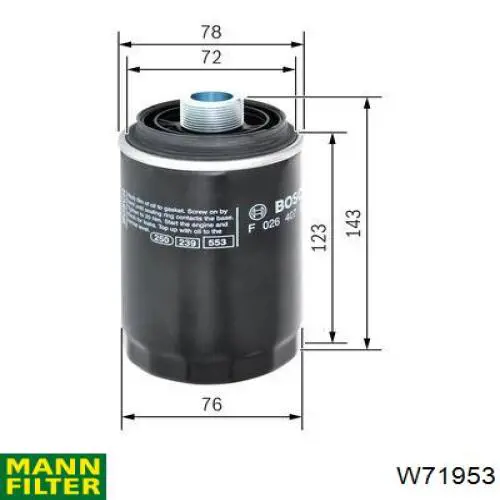 W71953 Mann-Filter фільтр масляний