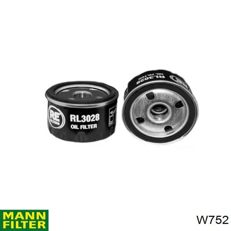 Фільтр масляний Mann-Filter W752
