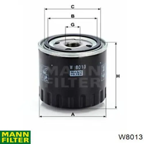 Масляний фільтр двигуна Mann-Filter W8013 ціна, від 9.51 USD