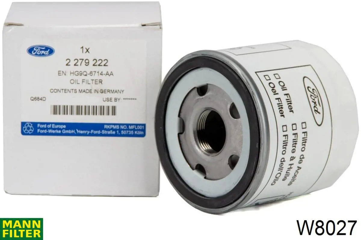 Масляний фільтр двигуна Mann-Filter W8027 ціна, від 7.80 USD