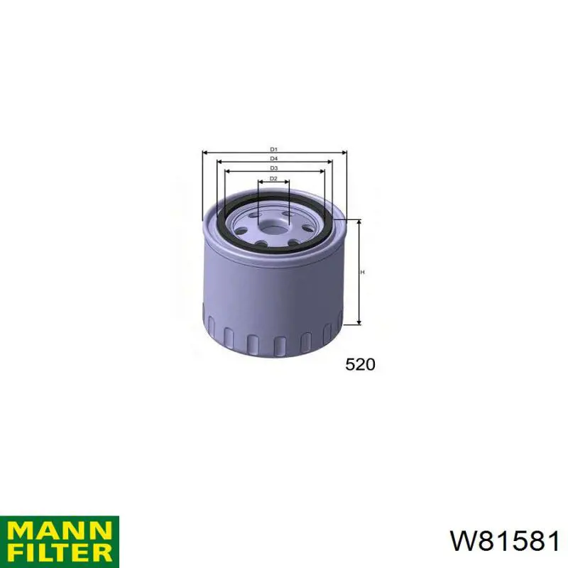 Масляний фільтр двигуна Mann-Filter W81581 ціна, від 7.24 USD
