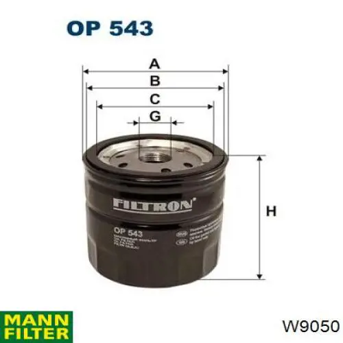 W9050 Mann-Filter Фільтр масла