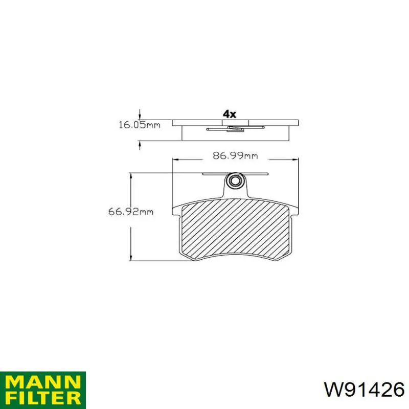 Фільтр масляний Mann-Filter W91426