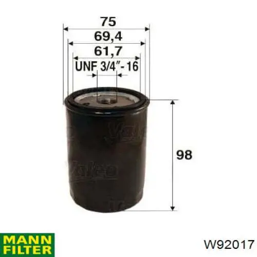 Купити W92017 Mann-Filter Фільтр очищення масла відцентровий