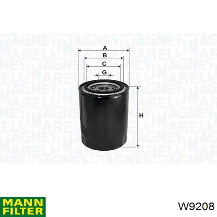 W9208 Mann-Filter фільтр масляний