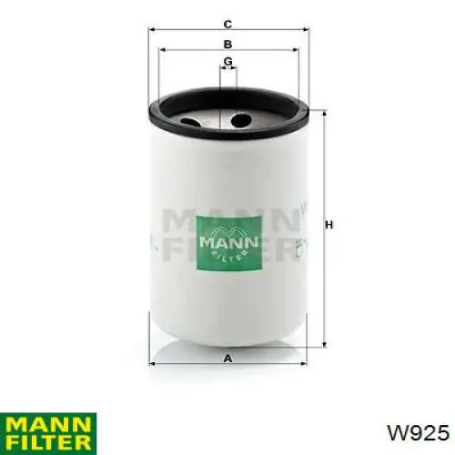 Масляний фільтр двигуна Mann-Filter W925 ціна, від 19.39 USD