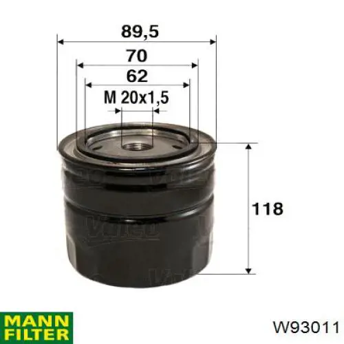 W93011 Mann-Filter фільтр масляний