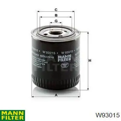 Масляний фільтр двигуна Mann-Filter W93015 ціна, від 7.72 USD