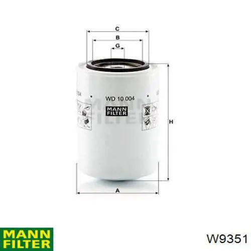 W9351 Mann-Filter фільтр гідравлічної системи