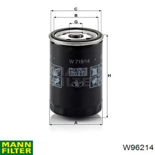 Масляний фільтр двигуна Mann-Filter W96214 ціна, від 16.35 USD