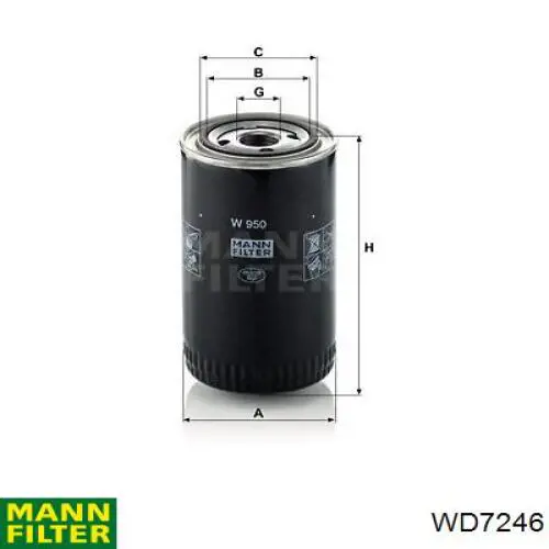 WD7246 Mann-Filter Фільтр гідравлічної системи