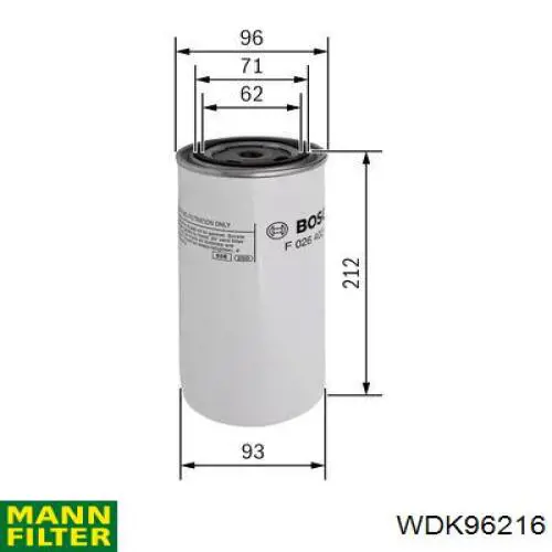 Купити WDK96216 Mann-Filter Фільтр-відстійник палива грубої очистки