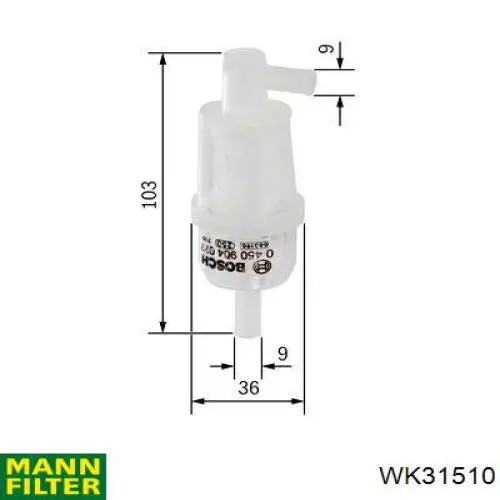 Фільтр тонкого очищення палива Mann-Filter WK31510 ціна, від 1.23 USD