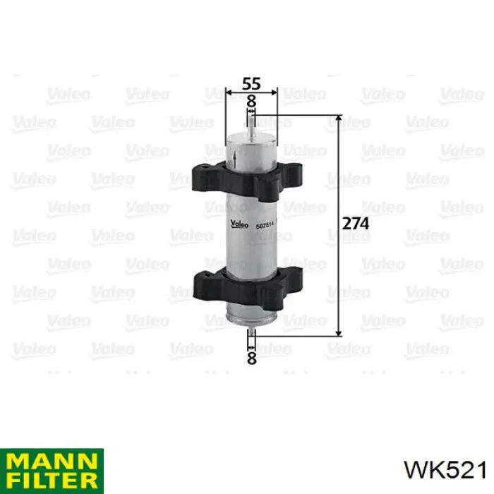 Фільтр тонкого очищення палива Mann-Filter WK521 ціна, від 15.60 USD