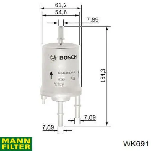 Фільтр тонкого очищення палива Mann-Filter WK691 ціна, від 22.13 USD