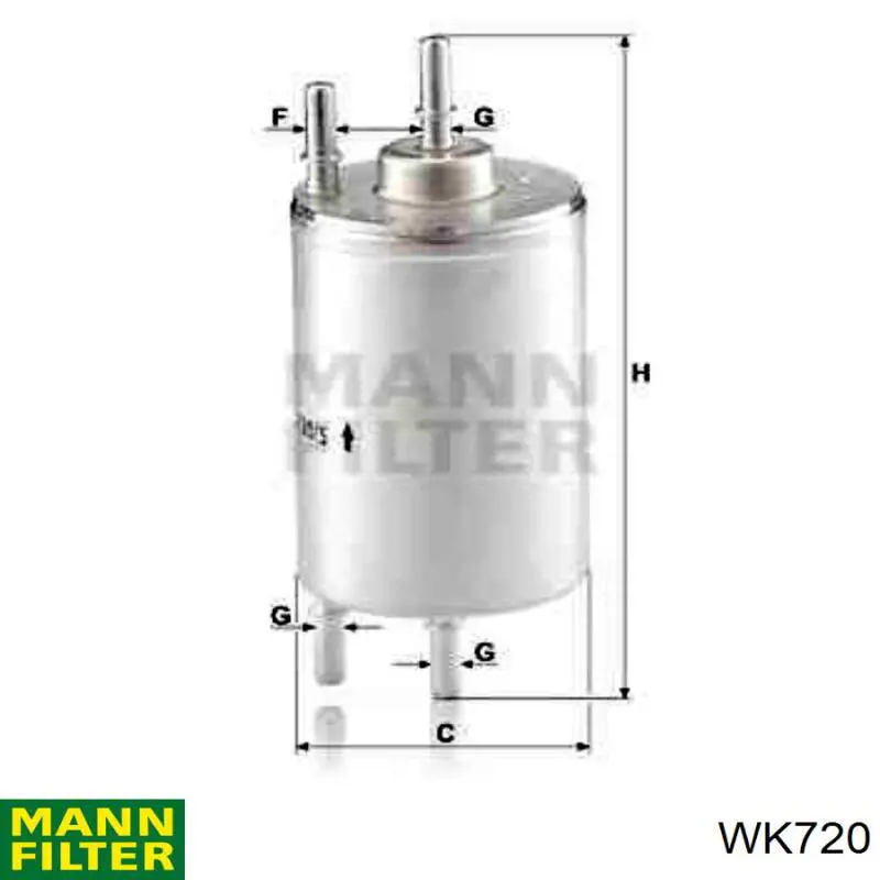 Фільтр тонкого очищення палива Mann-Filter WK720 ціна, від 55.37 USD