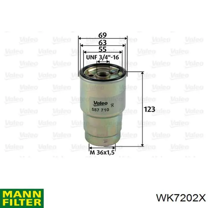 Фільтр тонкого очищення палива Mann-Filter WK7202X ціна, від 16.18 USD
