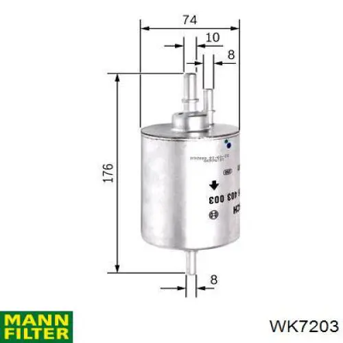 Фільтр тонкого очищення палива Mann-Filter WK7203 ціна, від 24.47 USD
