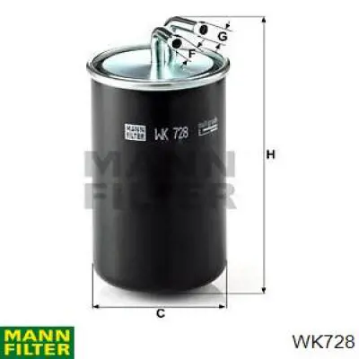 Фільтр тонкого очищення палива Mann-Filter WK728 ціна, від 28.77 USD