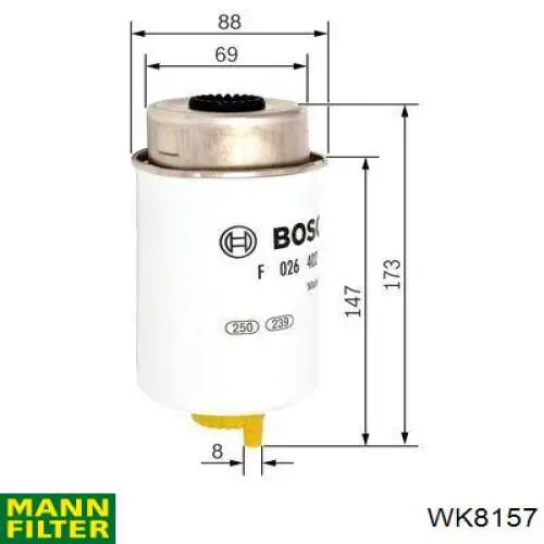 Фільтр тонкого очищення палива Mann-Filter WK8157 ціна, від 36.88 USD
