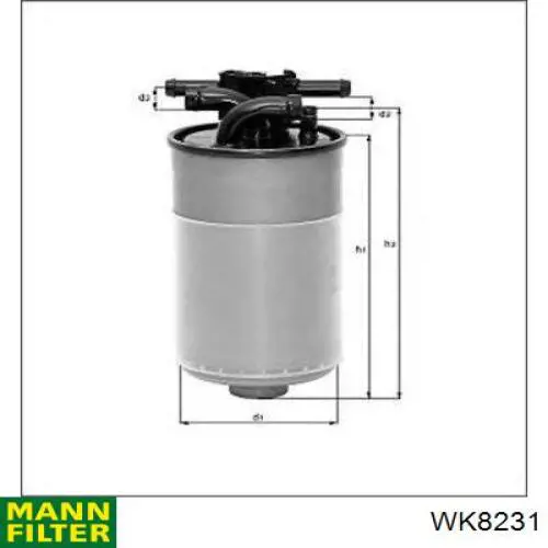 Фільтр тонкого очищення палива Mann-Filter WK8231 ціна, від 25.97 USD