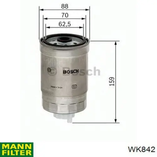 Купити WK842 Mann-Filter Фільтр-відстійник палива грубої очистки