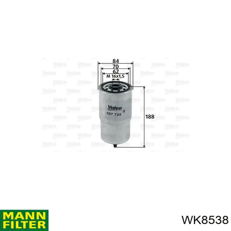 Паливний фільтр WK8538 Mann-Filter