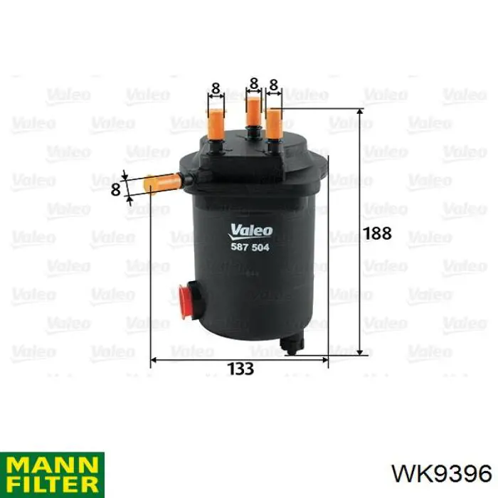 Фільтр паливний Mann-Filter WK9396