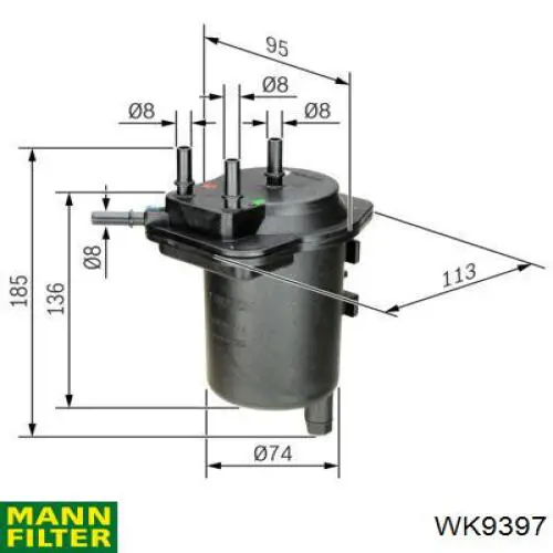 Паливний фільтр WK9397 Mann-Filter